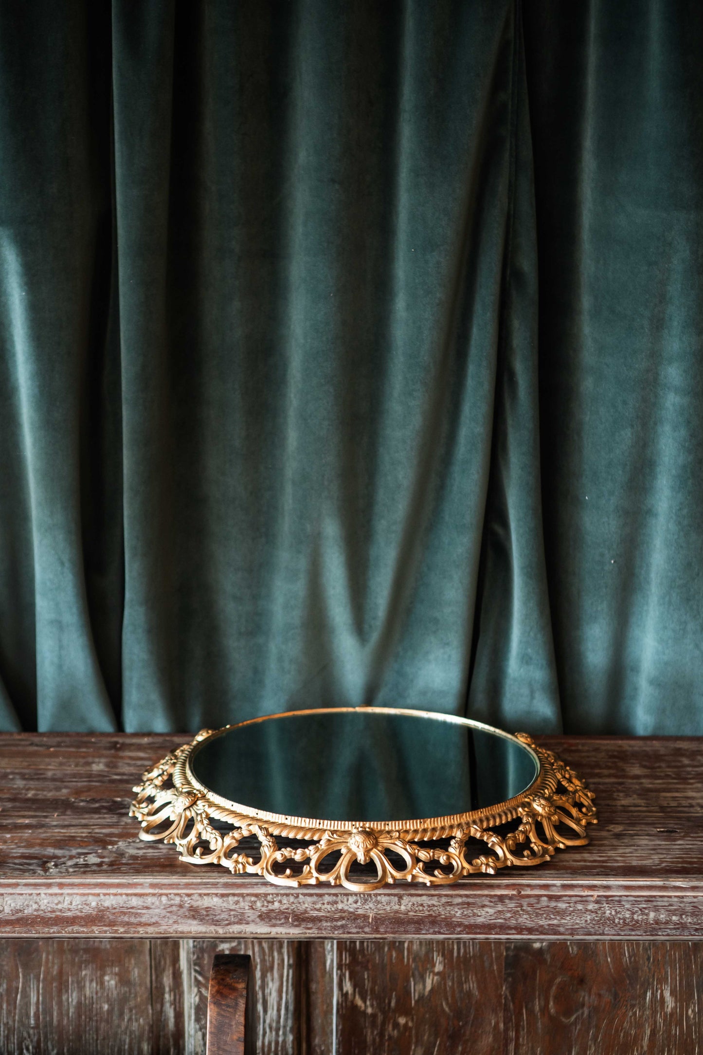 Golden Brass Mirror