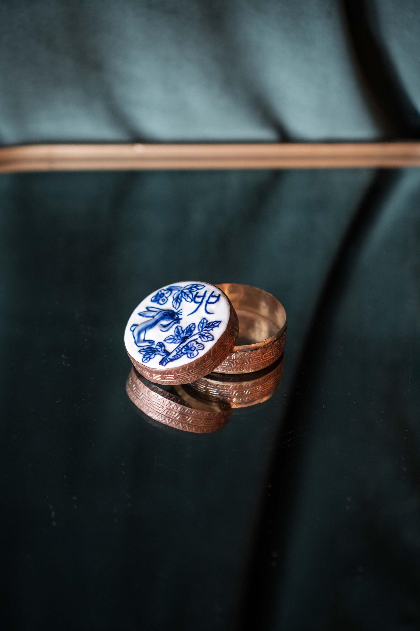 Porcelain Brass Box