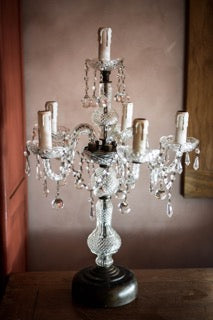 Table Lamp Crystall Brown Candle