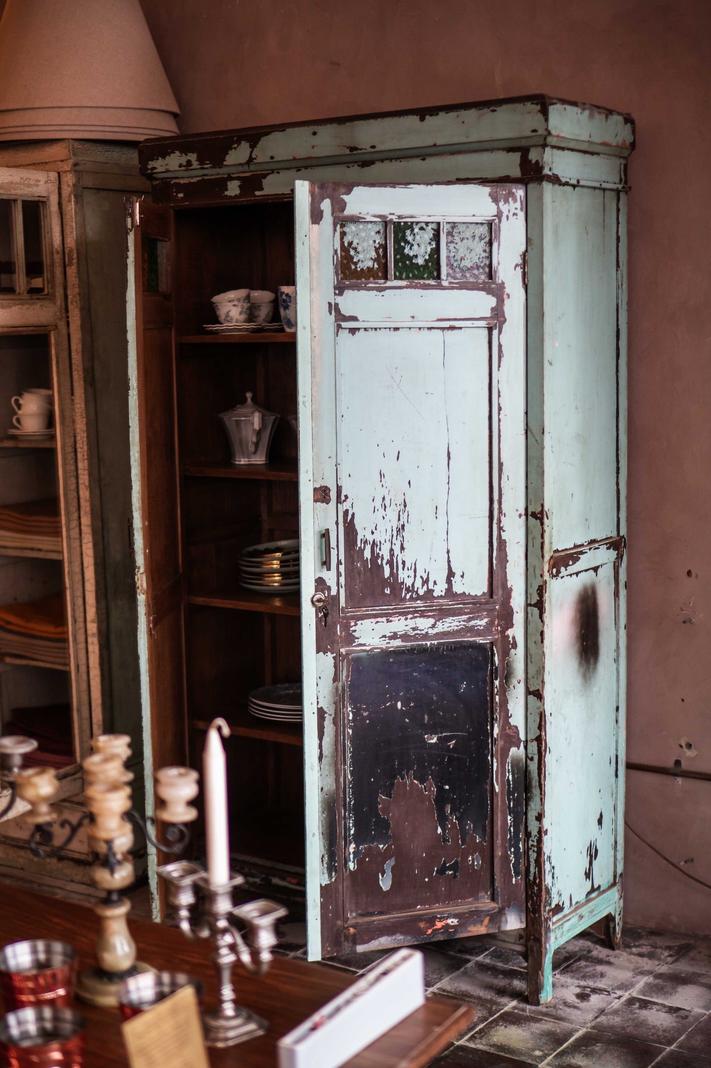 Teal Heirlooms Cabinet