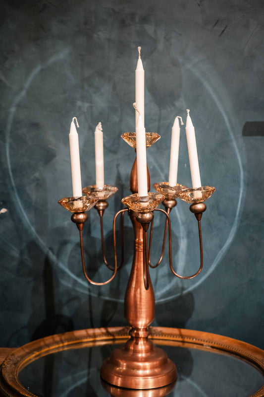 Beige Crystal Candle Holder