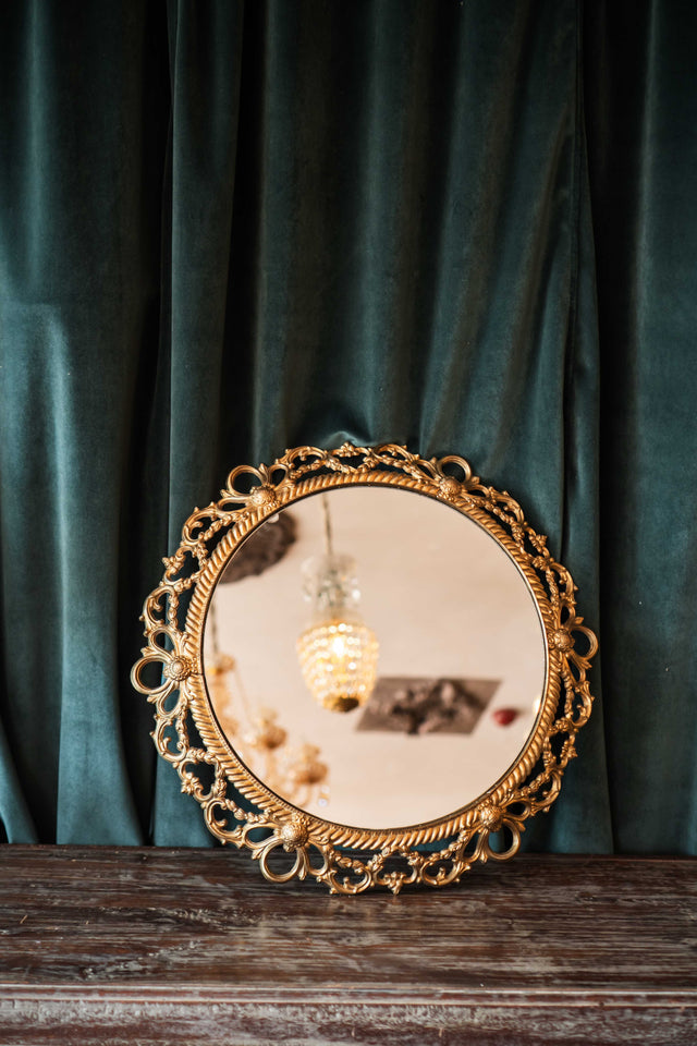 Golden Brass Mirror