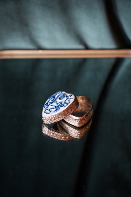 Porcelain Brass Box