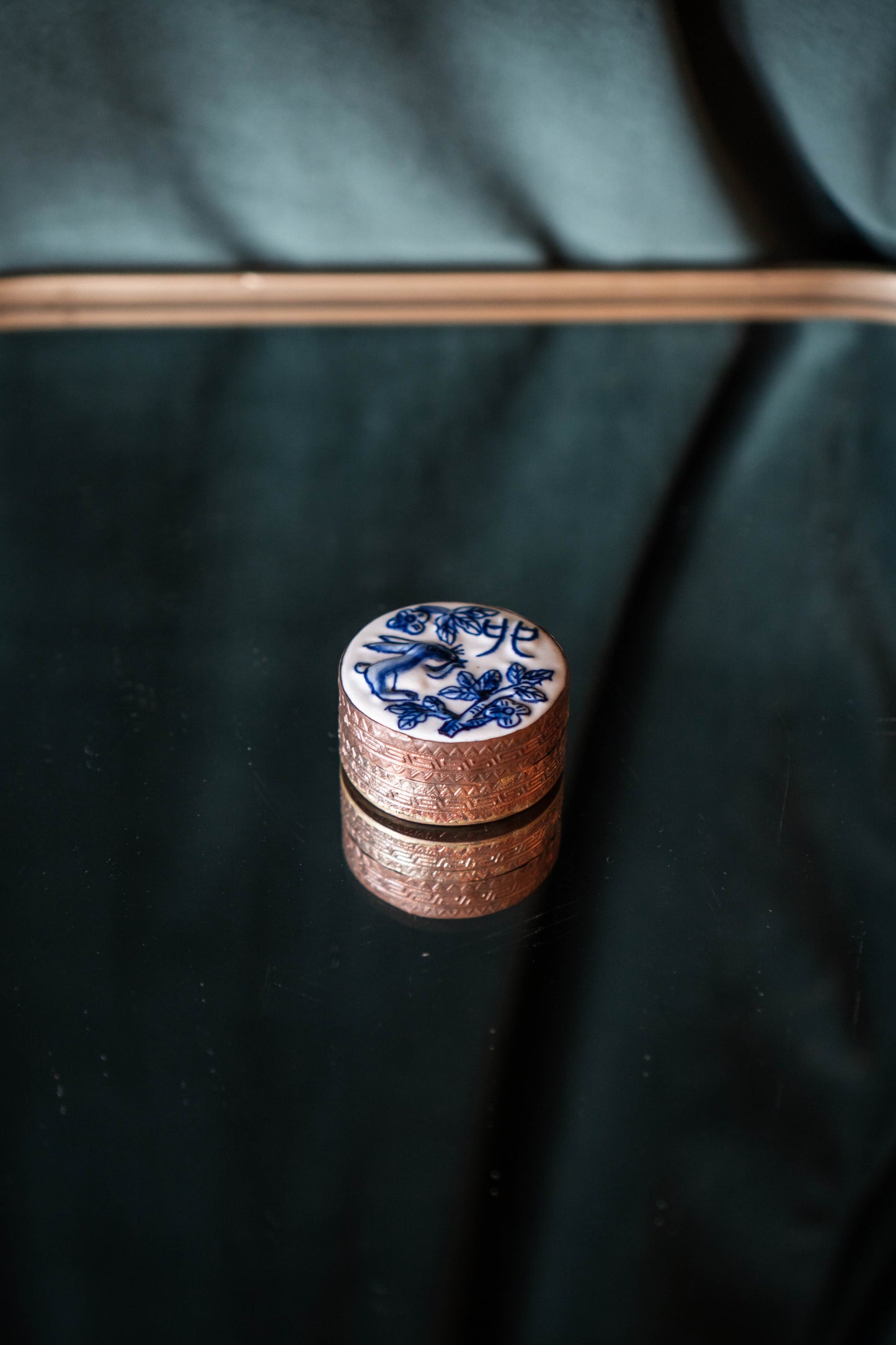 Porcelain Brass Box