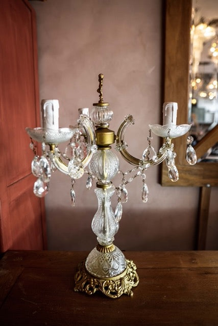 Table Lamp Crystall Candle Gold