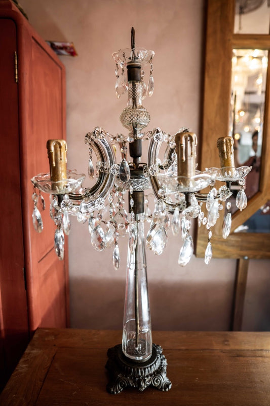 Table Lamp Crystall Rosegold Candles