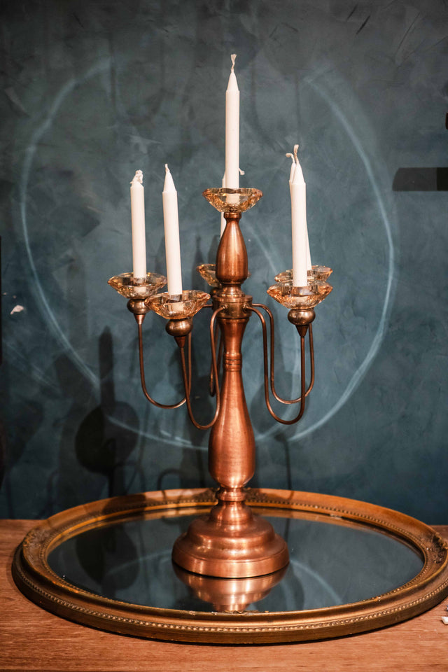 Beige Crystal Candle Holder