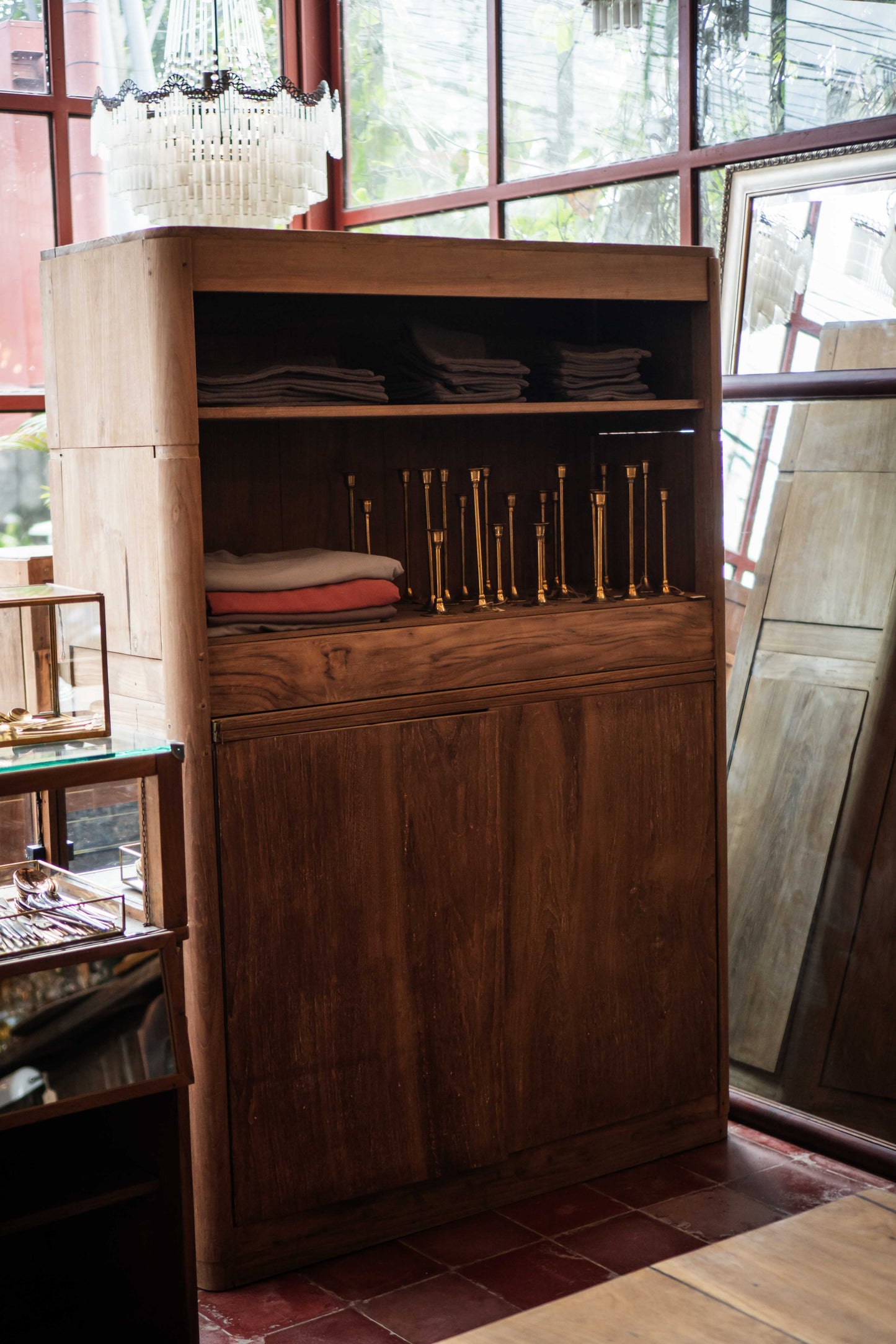 Teak Console Cabinet